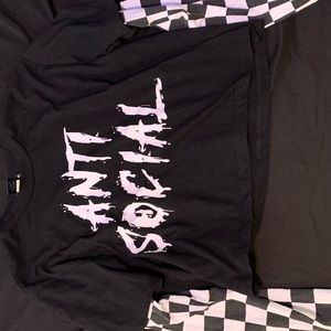 long sleeve crop top anti social